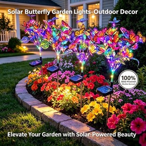 Les lumières du sentier solaire à l'extérieur,1-4PC LED Flower&Butterfly pour la cour, le patio, le décor de jardin