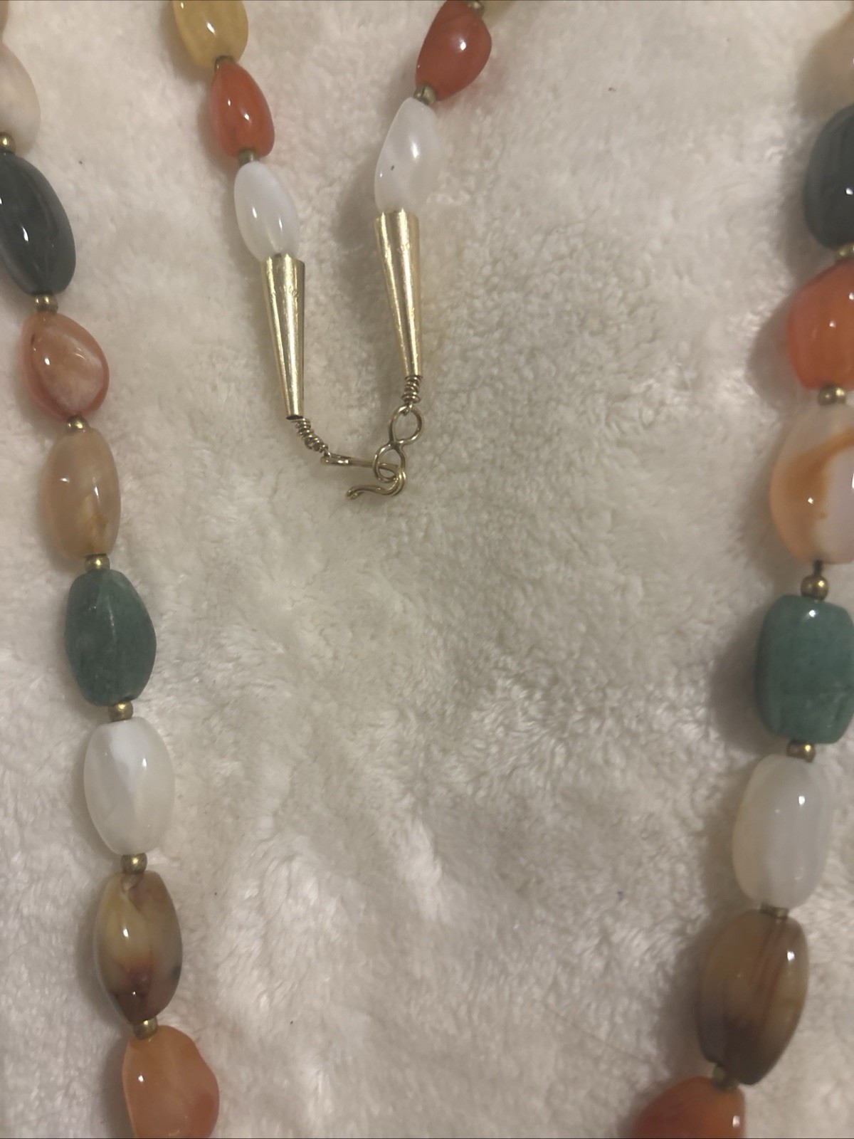 Multicolor Beaded Necklace Assorted Gemstones Ova… - image 4