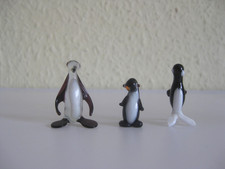 3x Murano Glasfigur Pinguin Glastier