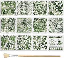 12 Pcs 12 X 12 Inch Camouflage Stencils Reusable Camo Spray Paint Templates