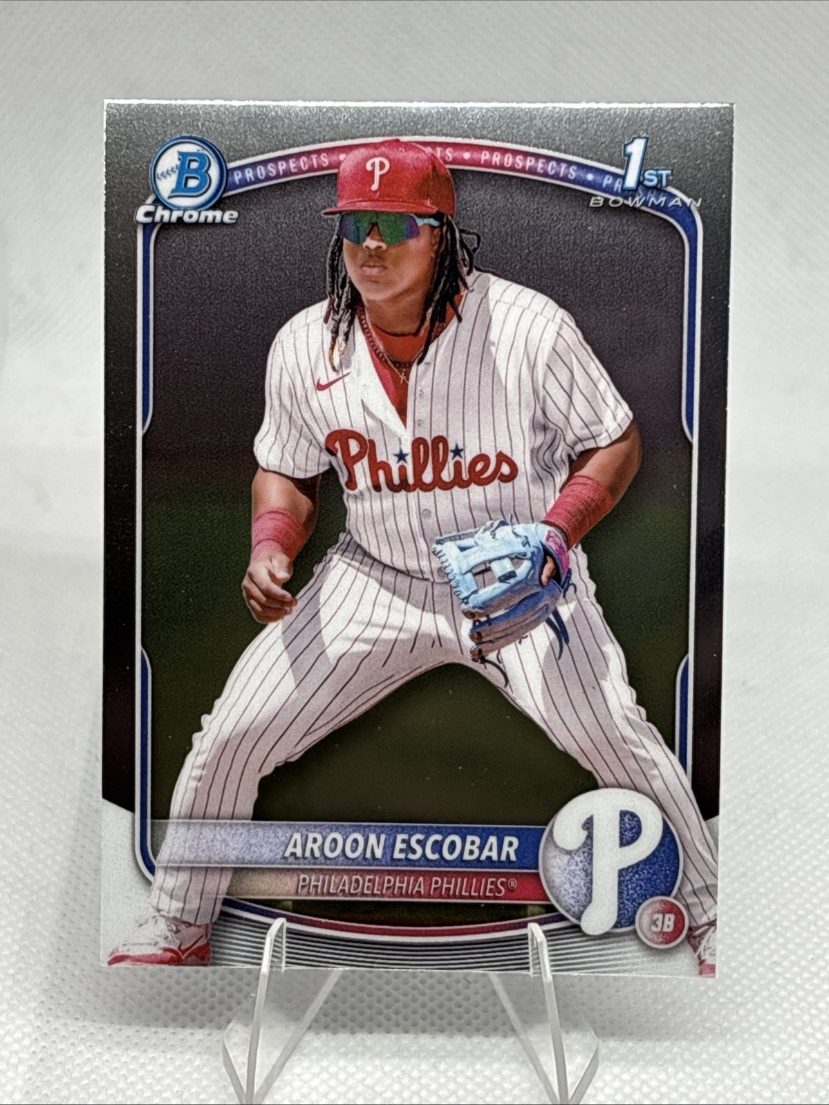 2025 Bowman Chrome Prospect Aroon Escobar 1st Bowman Philadelphia Phillies