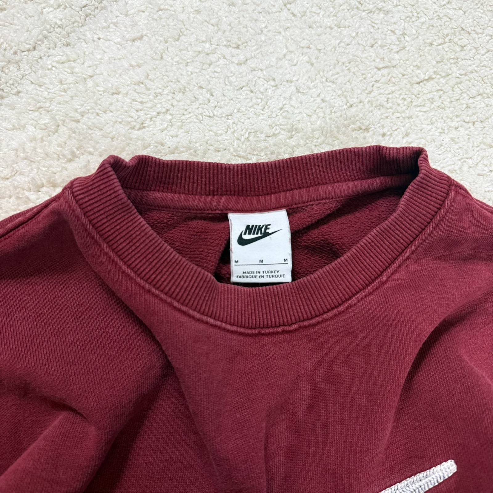 VTG Nike Red Navy Swoosh Medium Sweatshirt & Small Sweatpants Set Full Tracksuit image 4
