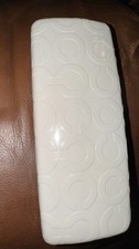 AUTH COACH WHITE CLAM/HARD EYE GLASS CASE FOR GLASSES, NOT SUNGLASSES