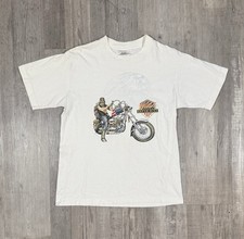Vintage Wild Breed Biker Tshirt Size Medium White Single Stitch USA Made Harley