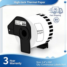 1 Rolls 62mmx30.48m Continuous Paper Tape DK-2205 for Brother QL-720nw Label