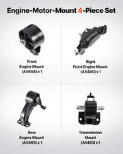 Engine Motor Mount and Transmission Mount Kit Replacement, Set of 4, Compatible