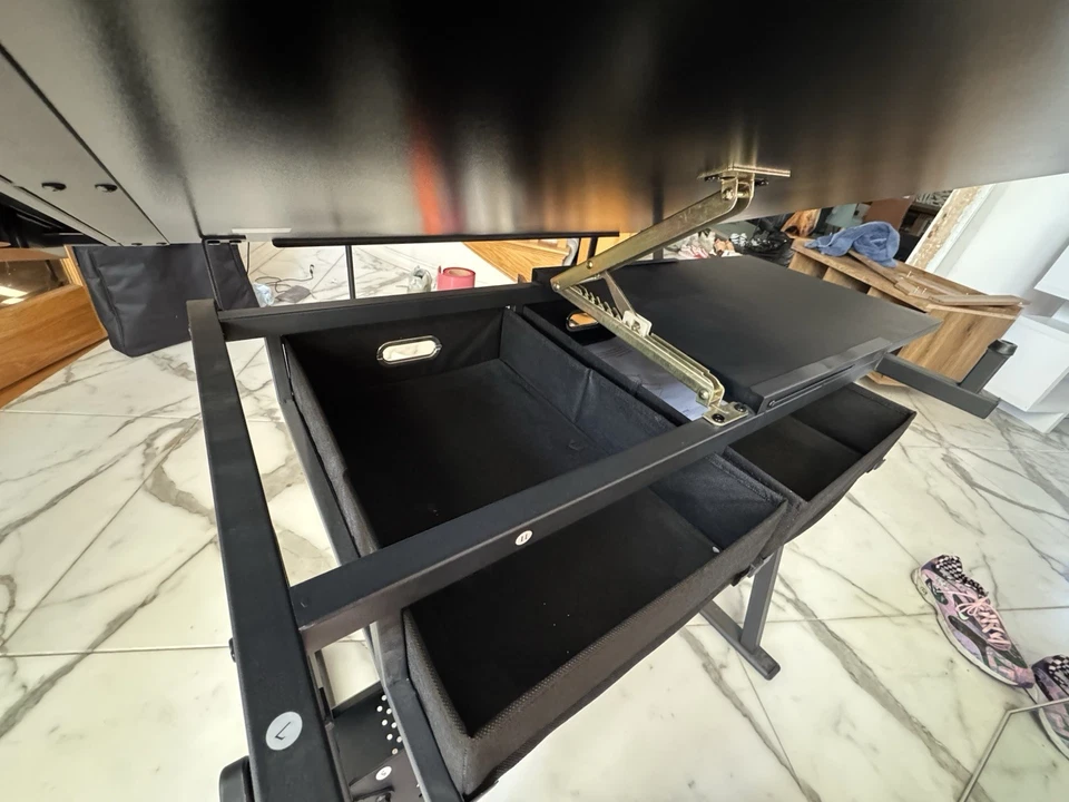 Yaheetech Height Adjustable Drafting Table for Artists w/2 Storage Drawers&Stool - Image 3 of 4