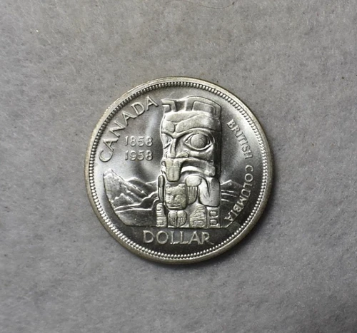 CANADA SILVER DOLLAR 1958 BU SILVER COIN ( stock# 72)