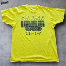 Vintage All Star Beach Volleyball Tour 80s T-Shirt LG Single Stitch Screen Star