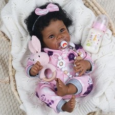 Realistic Reborn Baby Doll Black Girl – 18 Inch African American Newborn Baby...