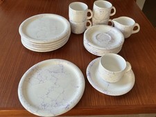 5 Tassen und Teller Wächtersbach Freestyle Marmor Keramik