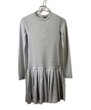 CHANEL                    Cashmere-blend pearl dress gray P50016K06342