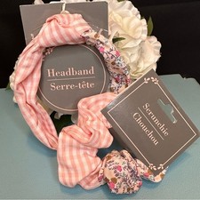 Pink and Floral Headband and Scrunchie Set NWT