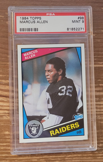 1984 Topps #98 Marcus Allen Los Angeles Raiders PSA 9