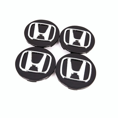 #ad Set of 4 Fit For Honda Black SLIVER Wheel Rim Center Caps Chrome Logo 69MM 2.75 $12.98
