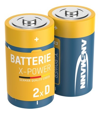 2x ANSMANN X-Power Alkaline Batterie Mono D 1,5V, LR20, 5015633