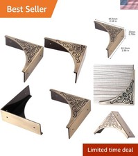 Protective Antique Corner Bumpers - 4 Decorative Zinc Alloy Guards for Furniture