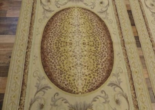 4'x6' New Stunning Chic Wool Leopard Print Hand Knotted Needlepoint Area Rug NEW