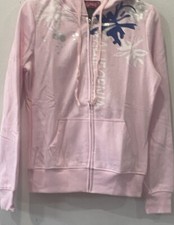 NWT Girls Light Pink With Silver Full Zip Hoodie Text : California Size M
