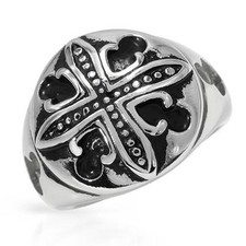 Stainless Steel Celtic Round Cross Ring size 11