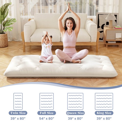 Futon Mattress Japanese Portable Floor Roll Up Tatami Mat Twin Full Queen King - Picture 5 of 49