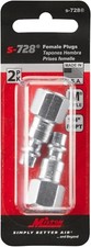 Milton M Style Plugs 1/4" Female NPT Steel Quick Release Plugs S-728 Two Pack
