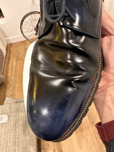 Dino Bigioni Men's Blue Leather Dress Shoes. Made in Italy size 44 - Picture 3 of 8