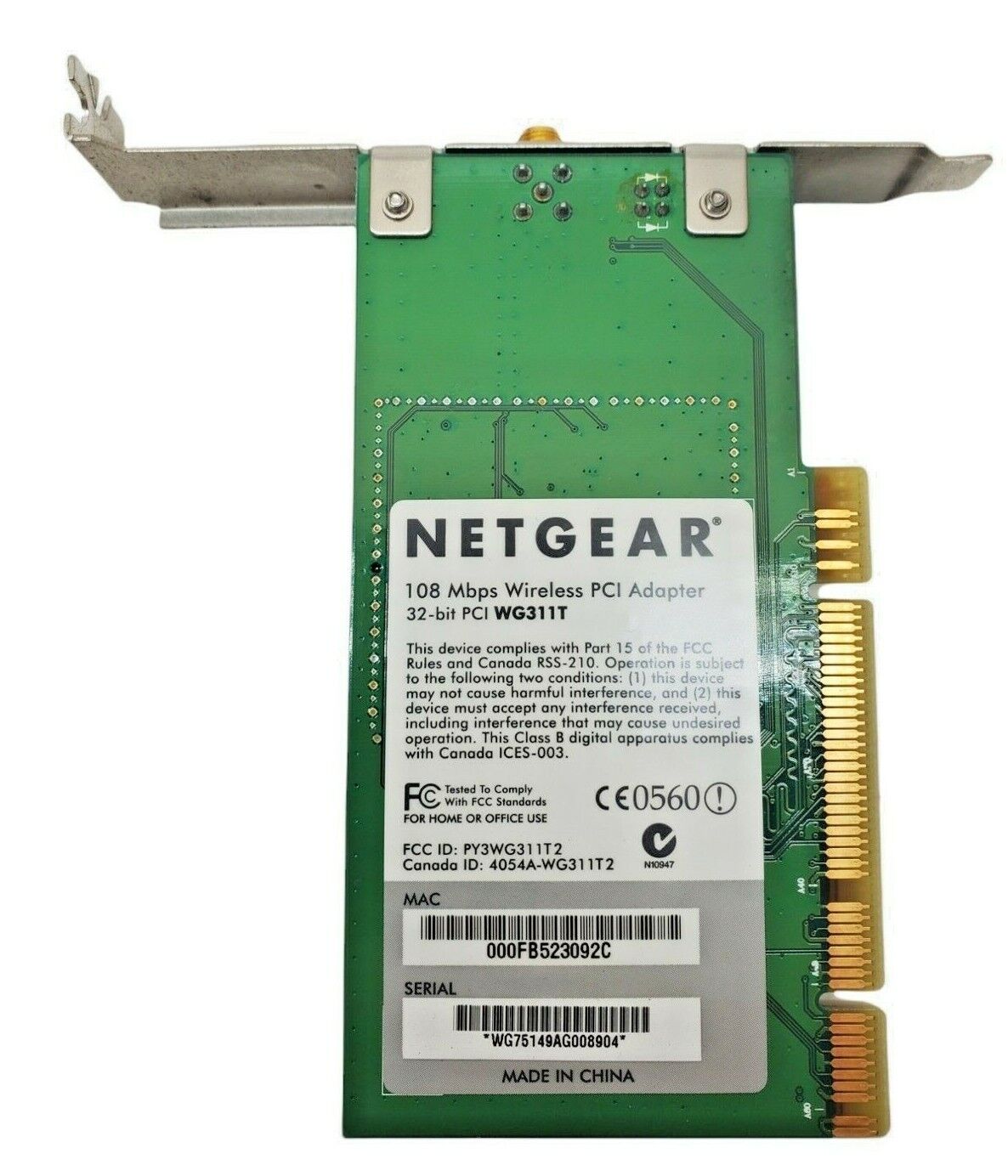 Netgear WG311T 激安卸販売新品 108Mbps 32-bit Wireless PCI with Adapter Antenna 2022年最新海外