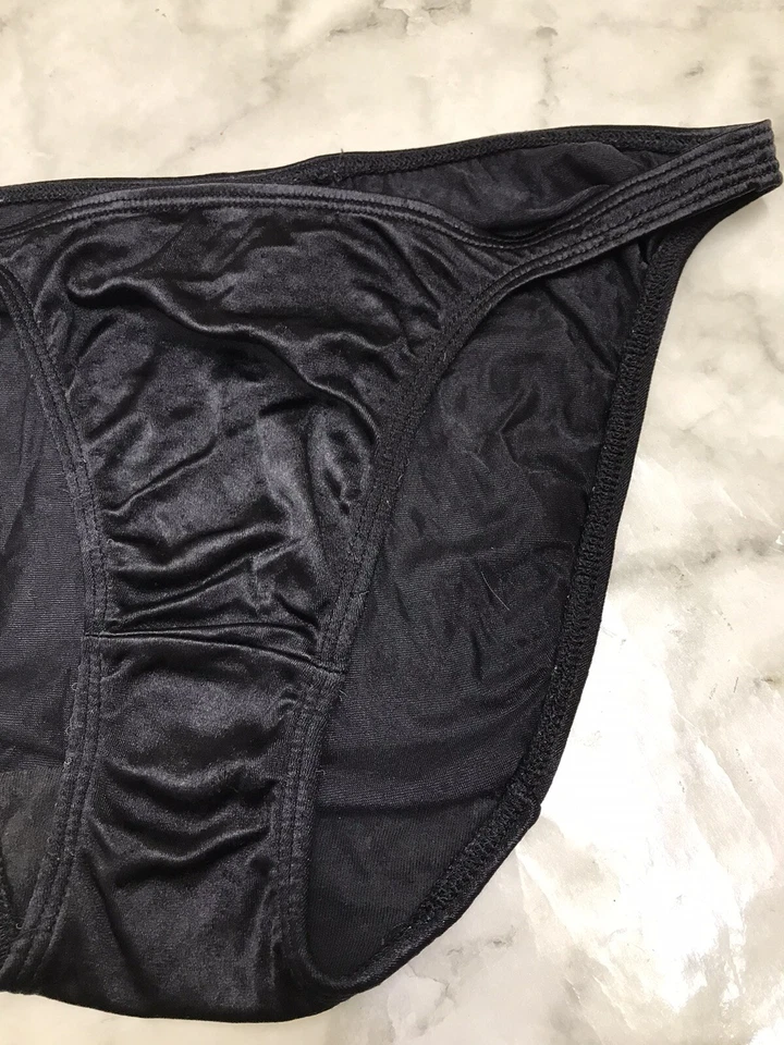 Lencería Cacique Sexy De Colección Brillante Satén Sensación Talla Mediana Sensual Bikini Panty Foto 3 de 4