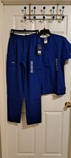 NWT Set Cherokee Work wear Size XS Blue Scrub Pants  Top Set Free Shipping