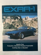 Rare 1979 EXAR-1 ELECTRIC EXOTIC SPORTS CAR COLOR FOLDER BROCHURE Scam Car 