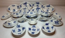 c1890 Copeland ‘ANIMALS’ 37-Pc Child’s Toy Dinner Set Staffordshire Miniature