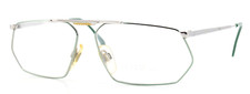 Chai Glasses Frame C50 F115 Vintage 80s Hexagon Full Rim Gelb Gold Silver Green