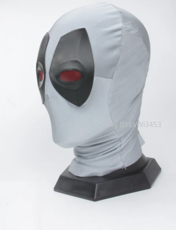 2023White Grey Deadpool Mask Cosplay Costume Comic Spandex Halloween Mask Prop - Image 2 of 3