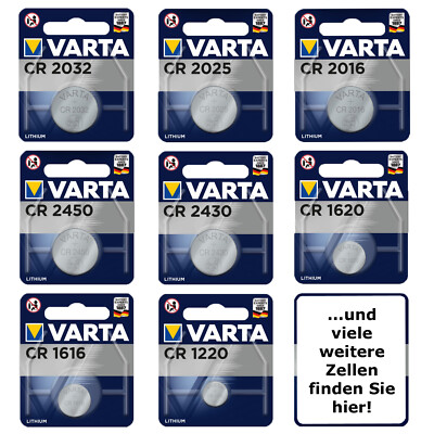VARTA Knopfzellen Blisterware Auswahl CR2032 2025 2016 2430 2450 1220 V13GA 3V