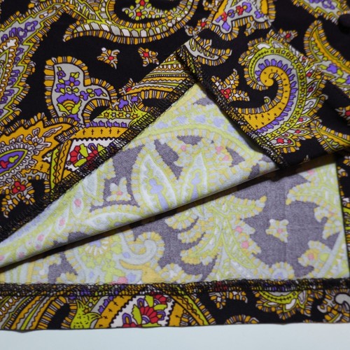 Jones New York Dress Sz XL Paisley Black Gold Tie Waistband Slit Hem 3/4 Sleeve - Picture 4 of 17