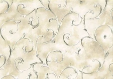Mill Creek Fabric Beige Gray Scroll  Cotton  Drapery Upholstery 