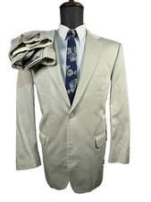 ANDREW FEZZA Mens Brown KHAKI COTTON Flat Fro...