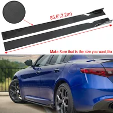 Carbon Fiber 86.6'' Side Skirt Rocker Panel Body Kit Lip Splitter For Alfa Romeo
