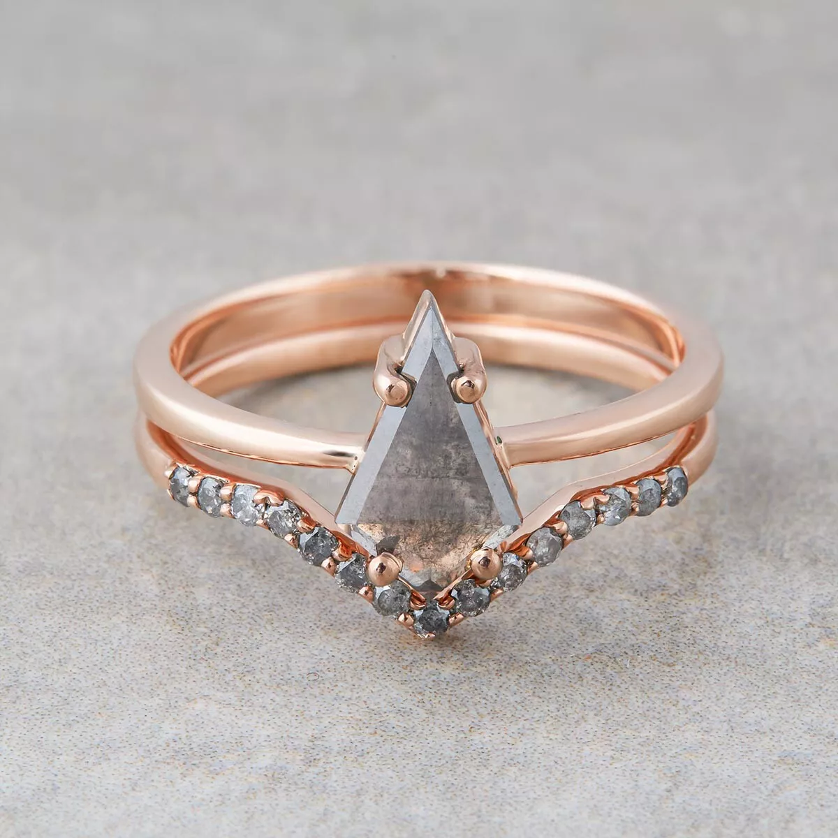 Salt and pepper rose sale gold engagement ring