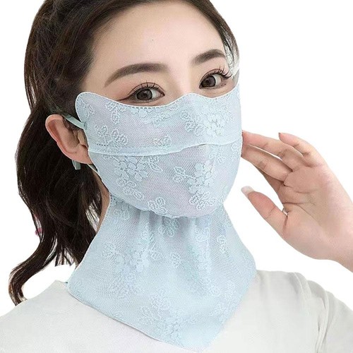 Floral Sunscreen Mask Sunscreen Mask Long Full Face Neck Protection Neck D D9L9 - Picture 5 of 14