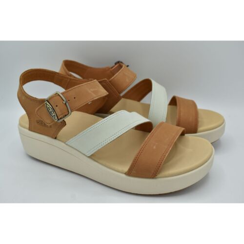 Keen Womens Size 11 Ellecity Natural Leather Backstrap Sandals Shoes - Picture 2 of 12