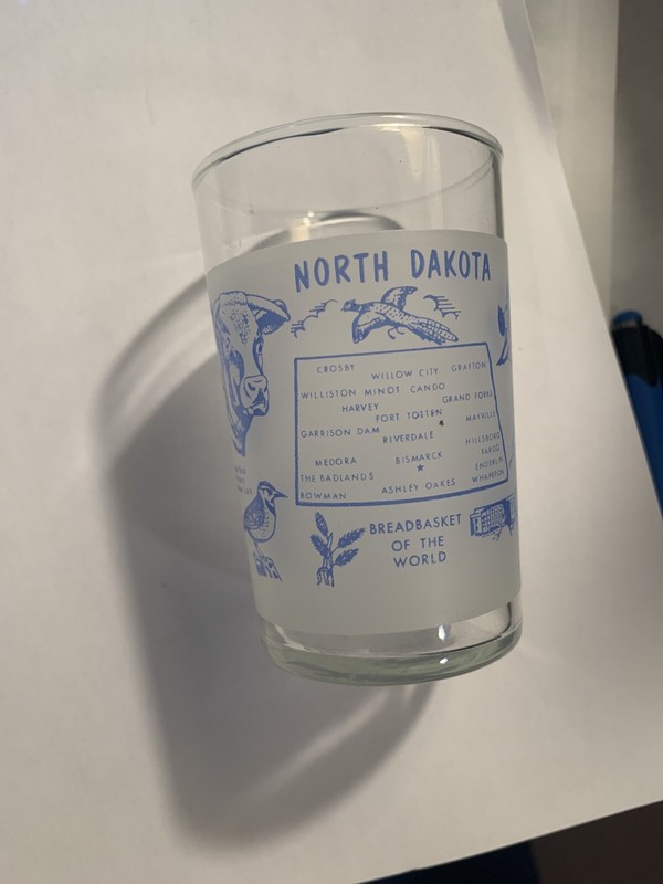 2 North Dakota Souvenir Shot Glass Toothpick Beef Breadbasket State Capitol FLAG