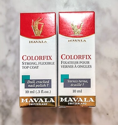 Mavala Nail Top Coat, Colorfix, 0.3-Fluid Ounce. 2 Pack