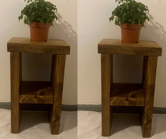 Small rustic cheap bedside table
