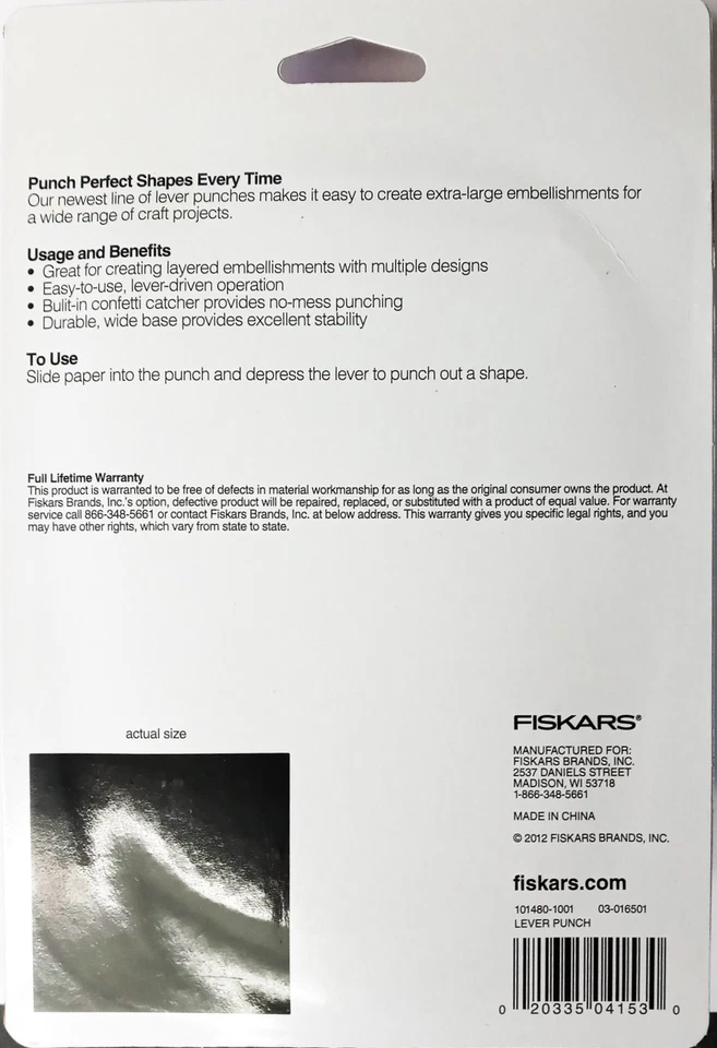 Punzón de palanca artesanal de papel Fiskars 101480-1001 3XL grande "cuadrado" Foto 2 de 2