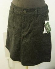 WOOLRICH Woodlyn Skirt 10 wool Onyx gray black tweed above knee lined fleck