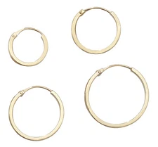 9k Yellow Gold Women Sleeper Earrings - 8, 11, 12, 15mm 184762U