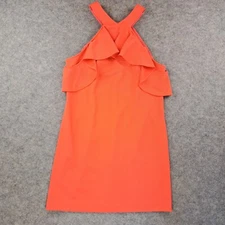 Trina Turk x Revolve Dress Womens Size 12 Orange Halter Jurnee Ruffle Cocktail