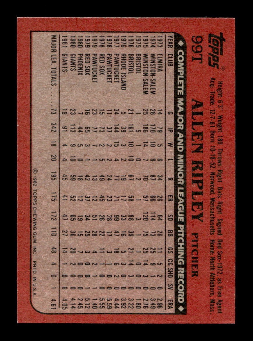 1982 Topps Traded 1-132 EX-MT/NM Pick From List All PICTURED - Picture 501 of 501